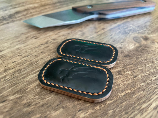 Leather magnetic slider fidget, 6 magnets, Horween shell cordovan edition